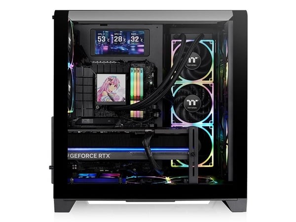 Thermaltake View 390 Air - Mid tower - ATX - sidepanel med vindu (herdet glass) - ingen strømforsyning (PS2) - svart - USB/lyd