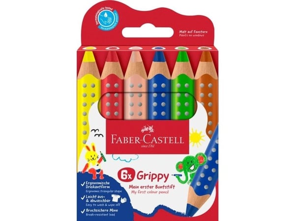 Faber-Castell 110630, Blå, Grønn, Oransje, Rosa, Rød, Gult, 6 stykker