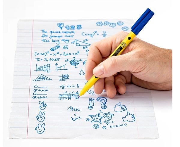 Staedtler Noris writing pen 307, Svart, Blå, Grønn, Rød, Gult, 0,6 mm, Resirkulert plast, Rund, Vann-basert blekk