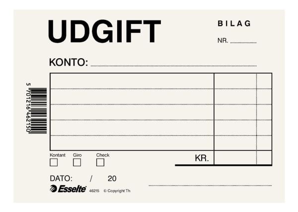 Esselte - Utgiftsskjema - 100 ark - A6 (105 x 148 mm)