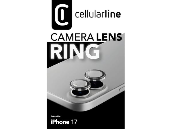 Cellularline CAMERARINGIPH17, Apple, iPhone 17 Pro/ 17 Pro Max, Ripebestandig, Sjokkresistent, Gjennomsiktig, 1 stykker