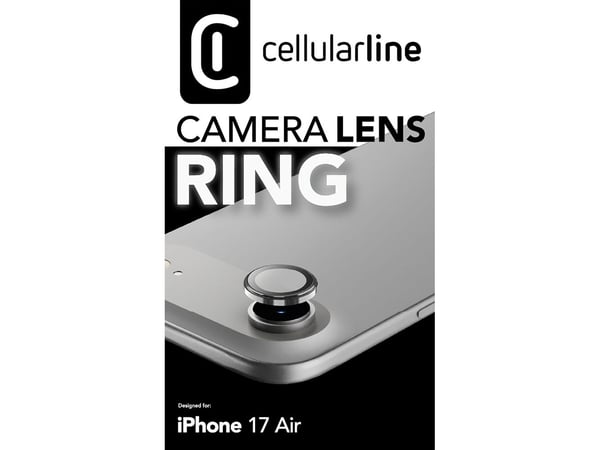 Cellularline CAMERARINGIPH17MAX, Apple, iPhone 17 Air, Ripebestandig, Sjokkresistent, Gjennomsiktig, 1 stykker