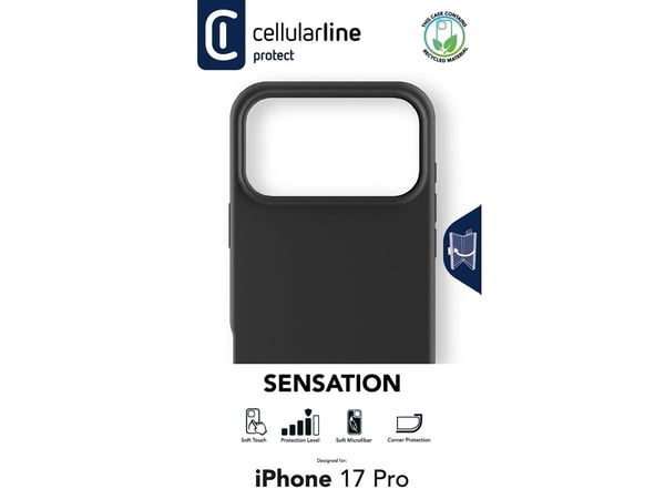 Cellularline SENSATIONIPH17PROK, Etui, Apple, iPhone 17 Pro, 16 cm (6.3"), Svart