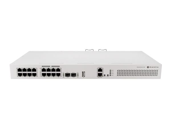 Mikrotik CRS418-8P-8G-2S+RM Cloud Router/Sw, L2/L3, Gigabit Ethernet (10/100/1000), Strøm over Ethernet (PoE), Stativ-montering, 1U