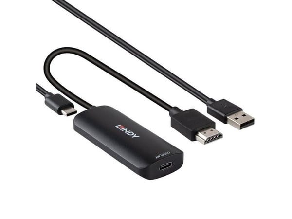 Lindy 43423, 0,2 m, USB Type-C, HDMI + USB Type-C, Hunkjønn, Hankjønn/hunkjønn, Rett