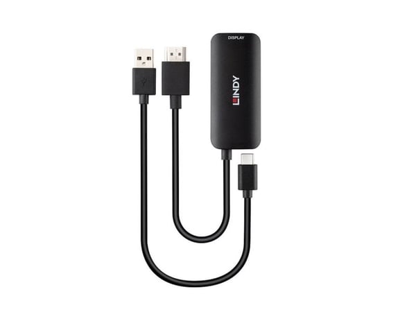 Lindy 43423, 0,2 m, USB Type-C, HDMI + USB Type-C, Hunkjønn, Hankjønn/hunkjønn, Rett