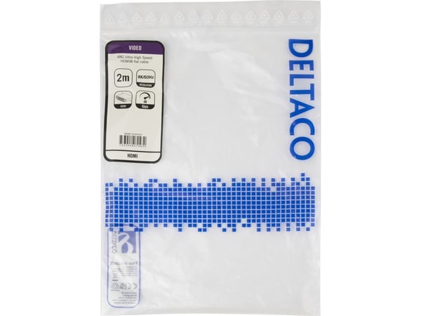 DELTACO - Ultra High Speed - HDMI-kabel - HDMI hann til HDMI hann - 2 m - svart - 4K 120 Hz støtte, 8 K 60 Hz (7680 x 4320) støtte