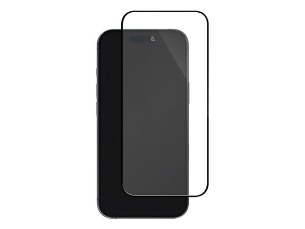 DELTACO - Skjermbeskyttelse for mobiltelefon - full pasning - glass - rammefarge svart - for Apple iPhone 16 Pro Max, 17 Pro Max