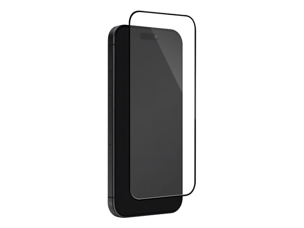 DELTACO - Skjermbeskyttelse for mobiltelefon - full pasning - glass - rammefarge svart - for Apple iPhone 16 Pro, 17, 17 Pro