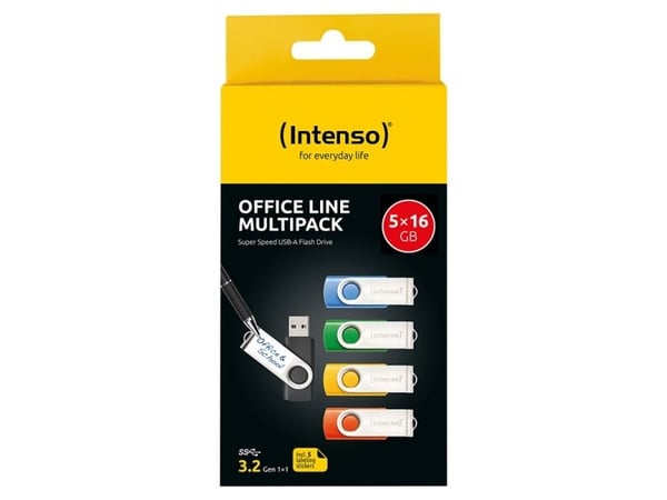 Intenso 3543575, 16 GB, USB Type-A, 3.2 Gen 1 (3.1 Gen 1), Svivel, 13 g, Flerfarget