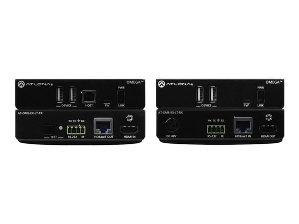 Atlona Omega Series AT-OME-EX-KIT-LT - Sändare och mottagare - video/audio/infrared/serial/USB/power extender - HDBaseT - upp till 70 m