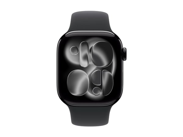 Apple Watch Series 11 GPS 42mm Jet Black Aluminium Case with Black Sport Band - S/M
