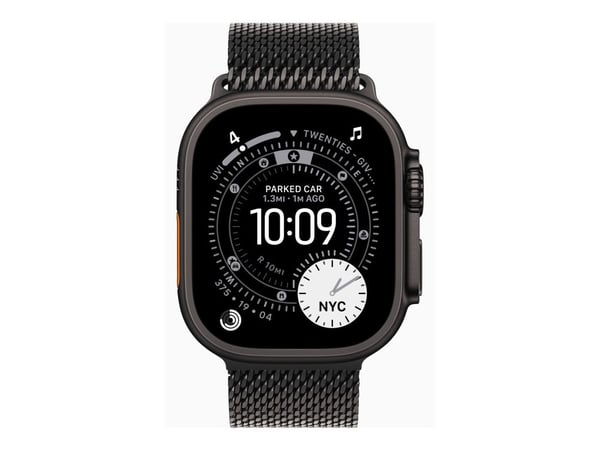 Apple Watch Ultra 3 GPS + Cellular 49mm Black Titanium Case with Black Titanium Milanese Loop - Medium