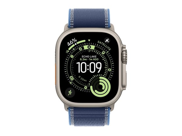 Apple Watch Ultra 3 GPS + Cellular 49mm Natural Titanium Case with Blue/Bright Blue Trail Loop - M/L