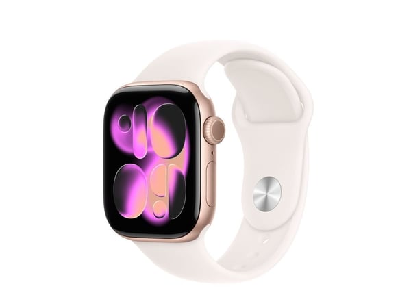 Apple Watch Series 11 GPS + Cellular 42mm Rose Gold Aluminium Case with Light Blush Sport Band - M/L