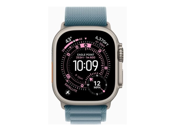 Apple Watch Ultra 3 GPS + Cellular 49mm Natural Titanium Case with Light Blue Alpine Loop - Medium
