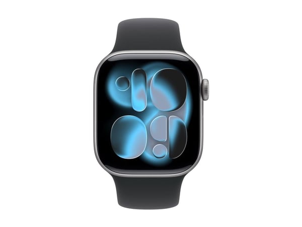Apple Watch Series 11 GPS + Cellular 42mm Space Grey Aluminium Case with Black Sport Band - M/L