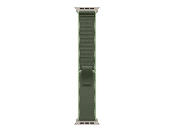 Apple - Sløyfe for smart armbåndsur - 49 mm, naturlig titanfinish - S/M-størrelse - grønn/neon - for Watch Hermès Series 9, SE 3, Series 10, Series...