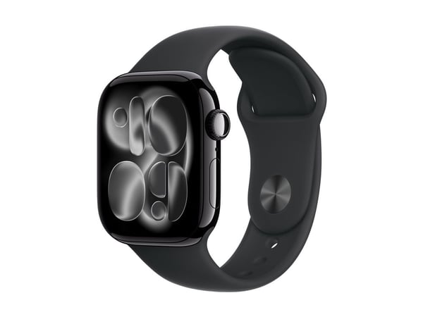 Apple Watch Series 11 GPS 42mm Jet Black Aluminium Case with Black Sport Band - S/M