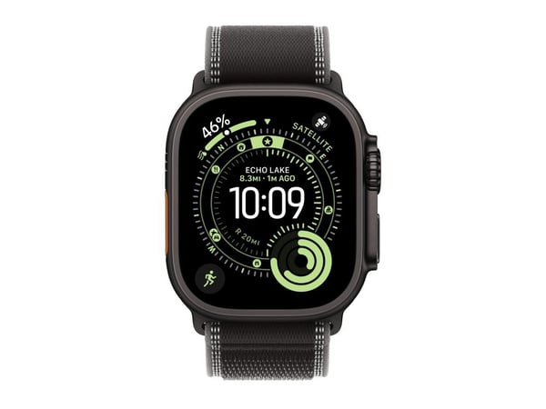Apple Watch Ultra 3 GPS + Cellular 49mm Black Titanium Case with Black/Charcoal Trail Loop - M/L