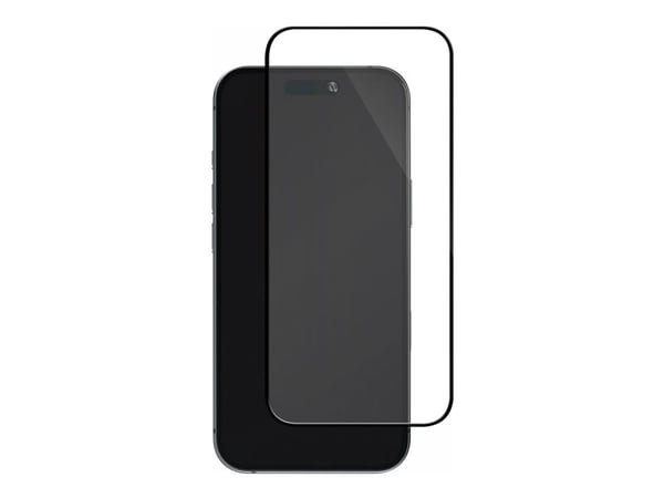 DELTACO - Skjermbeskyttelse for mobiltelefon - full pasning - glass - rammefarge svart - for Apple iPhone 16 Pro Max, 17 Pro Max