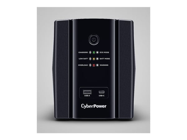 CyberPower UT Series UT2200EG-FR - UPS - AC 230 V - 1320 watt - 2200 VA - enkeltfase - Ethernet 10/100/1000, USB - utgangskontakter: 4 - svart