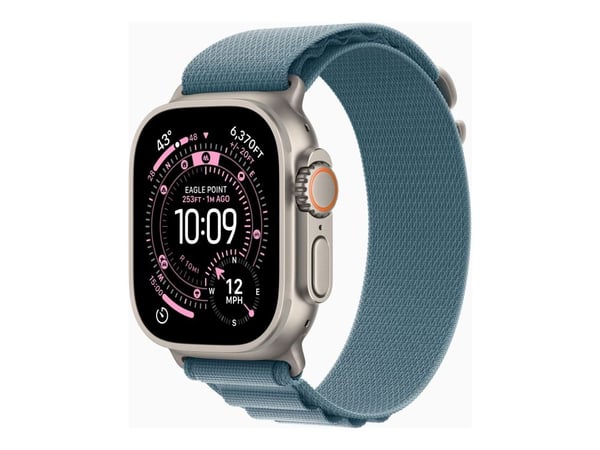 Apple Watch Ultra 3 GPS + Cellular 49mm Natural Titanium Case with Light Blue Alpine Loop - Medium