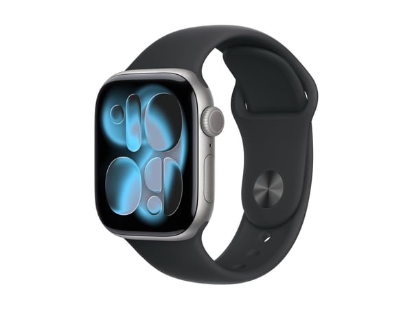 Apple Watch Series 11 GPS + Cellular 42mm Space Grey Aluminium Case with Black Sport Band - M/L