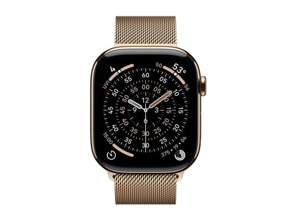 Apple Watch Series 11 GPS + Cellular 46mm Gold Titanium Case with Gold Milanese Loop - M/L