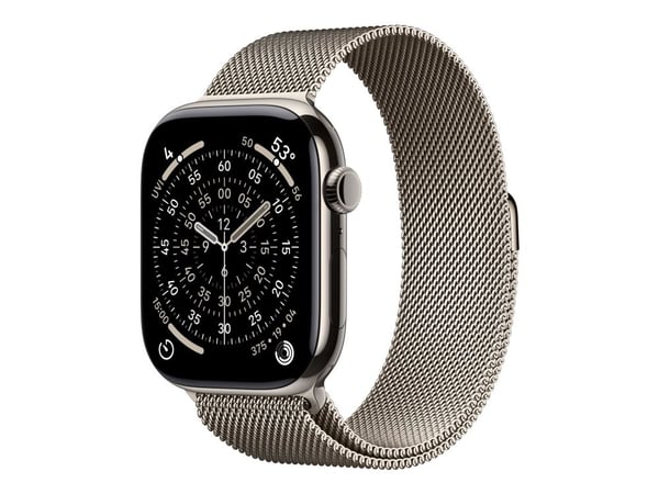 Apple Watch Series 11 GPS + Cellular 46mm Natural Titanium Case with Natural Milanese Loop - S/M
