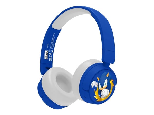 OTL Sonic the Hedgehog - Hörlurar med mikrofon - på örat - Bluetooth - trådlös - 3,5 mm kontakt - blå