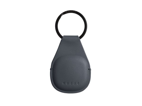 Mujjo Canopy Leather AirTag Keychain - Basalt