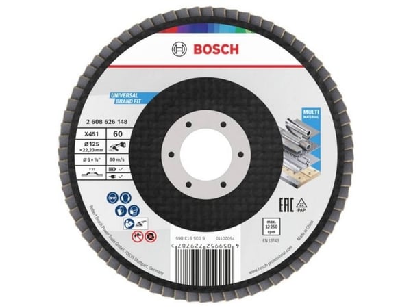 Bosch Accessories 2608626125 metallslipeskive for sliping diameter 115 mm kornstørrelse 80, 1 stk