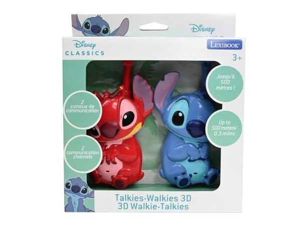 Lexibook Stitch 3D, Walkie-talkie för barn, 3 år, Blå, Röd