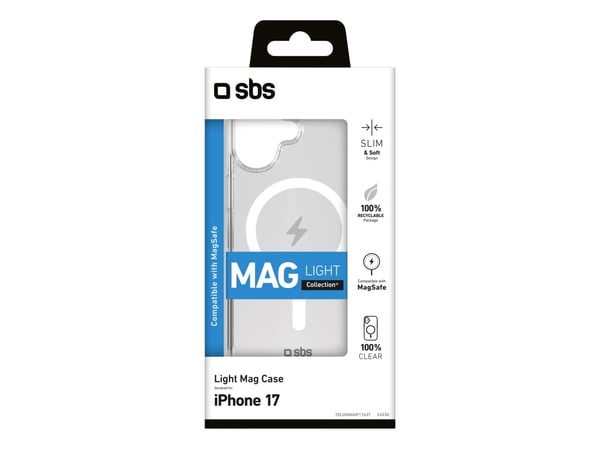 SBS TELIGMAGIP1763T, Etui, Apple, iPhone 17, 16 cm (6.3"), Gjennomsiktig