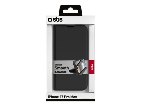 SBS TEWALIP1769K, Lommebok-etui, Apple, iPhone 17 Pro Max, 17,5 cm (6.9"), Svart
