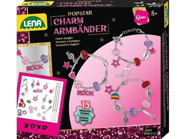 Lena 42728, Smykkesett til å lage armbånd for barn, 8 år, Flerfarget