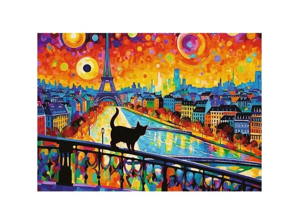 Trefl Puzzle 1000 - Kissa Pariisissa palapeli, 1000 palaa