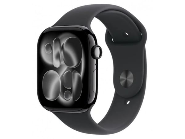 Apple Watch Series 11 GPS 46mm Jet Black Aluminium Case with Black Sport Band - S/M
