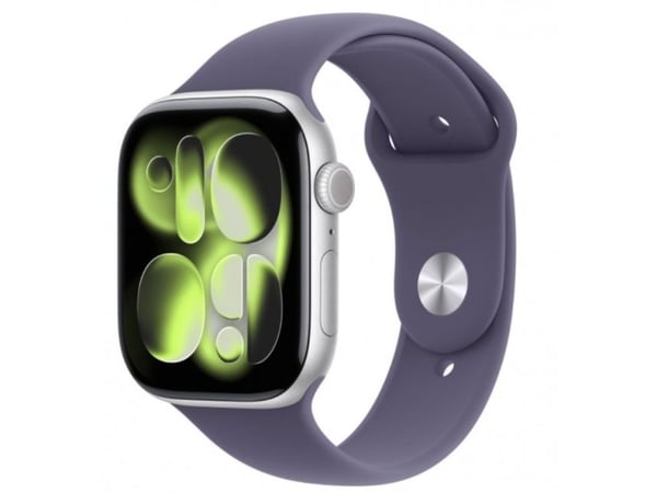 Apple Watch Series 11 GPS 46mm Silver Aluminium Case with Purple Fog Sport Band - S/M