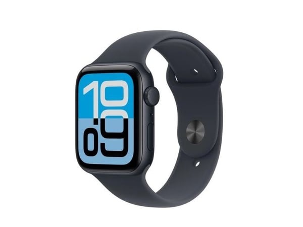 Apple Watch SE 3 (GPS) - 40 mm - midnattsaluminium - smart klocka med sportband - fluoroelastomer - midnatt - bandstorlek: S/M - 64 GB - Wi-Fi 4, B...