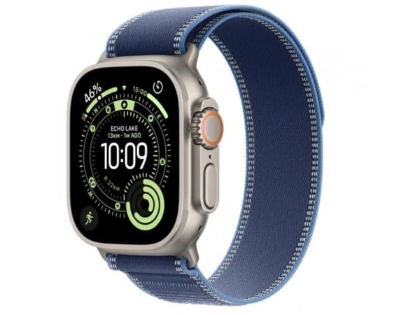 Apple Watch Ultra 3 GPS + Cellular 49mm Natural Titanium Case with Blue/Bright Blue Trail Loop - M/L