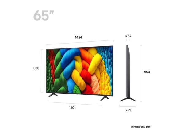 LG NanoCell AI 65NANO80A6B, 165,1 cm (65"), 3840 x 2160 pikseliä, NanoCell, Älytelevisio, Wi-Fi, musta