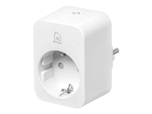 DELTACO SMART HOME SH-P01E16 - Smartplugg - 16A, med energiovervåking - trådløs - 2.4 Ghz - hvit