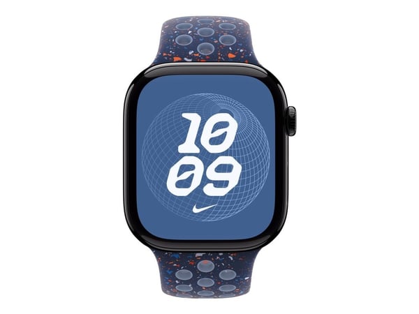 Apple Nike - Bånd for smart armbåndsur - 46mm - S/M-størrelse - blått bånd - for Watch Hermès Series 9, SE 3, Series 10, Series 11, Series 8, Serie...