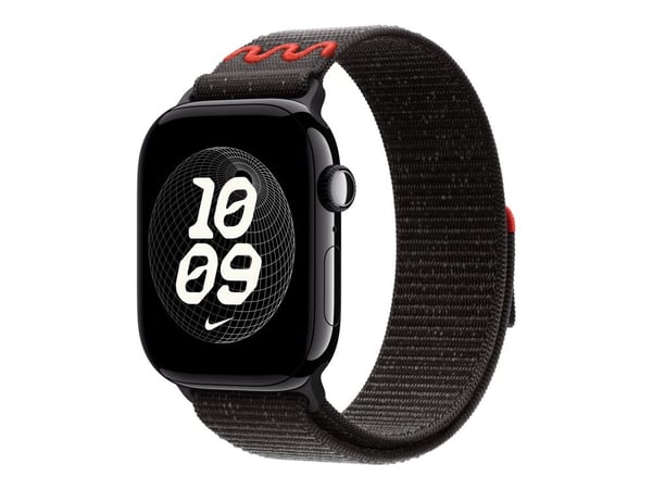 Apple Nike - Sløyfe for smart armbåndsur - 46mm - 145 - 220 mm - midnatts sort - for Watch Hermès Series 9, SE 3, Series 10, Series 11, Series 8, S...