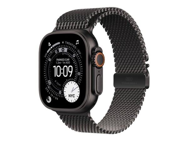 Apple - Sløyfe for smart armbåndsur - 49 mm, svart titanfinish - Medium størrelse - svart - for Watch Hermès Series 9, SE 3, Series 10, Series 11, ...