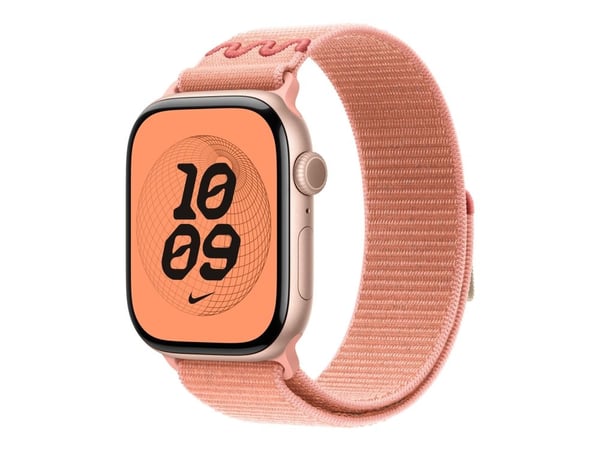Apple Nike - Sløyfe for smart armbåndsur - 46mm - 145 - 220 mm - alpenglow rosa - for Watch Hermès Series 9, SE 3, Series 10, Series 11, Series 8, ...