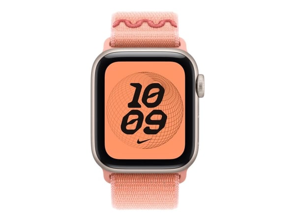 Apple Nike - Sløyfe for smart armbåndsur - 40mm - 130 - 190 mm - alpenglow rosa - for Watch Hermès Series 7, Hermès Series 9, SE 3, Series 10, Seri...