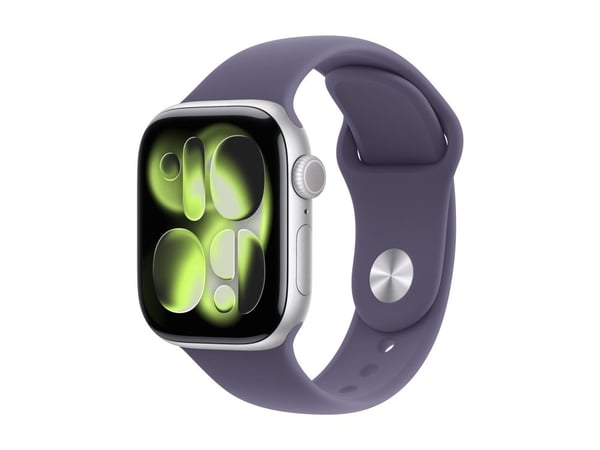 Apple Watch Series 11 GPS 42mm Silver Aluminium Case with Purple Fog Sport Band - M/L